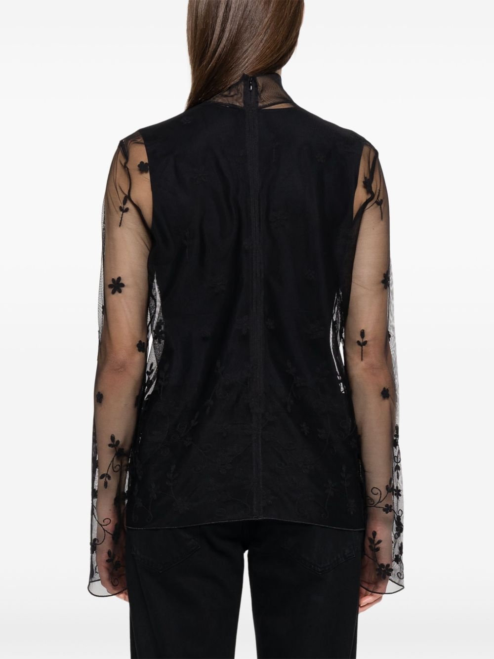 floral-embroidered shirt - 4