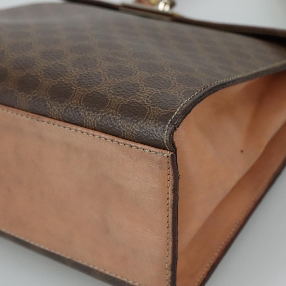 CELINE Macadam Canvas Hand Bag Pvc Leather Brown - 9