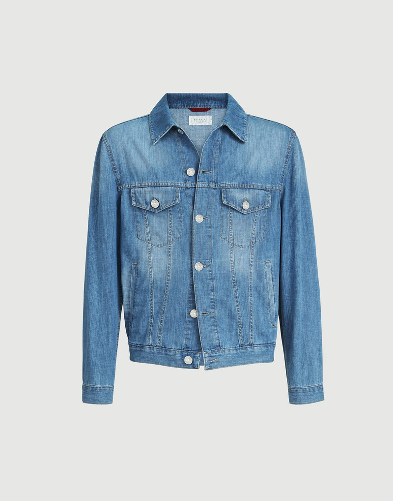 Lightweight old denim four-pocket jacket 1