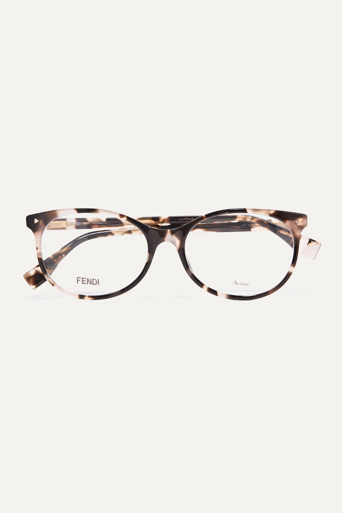 Round-frame tortoiseshell acetate optical glasses - 1