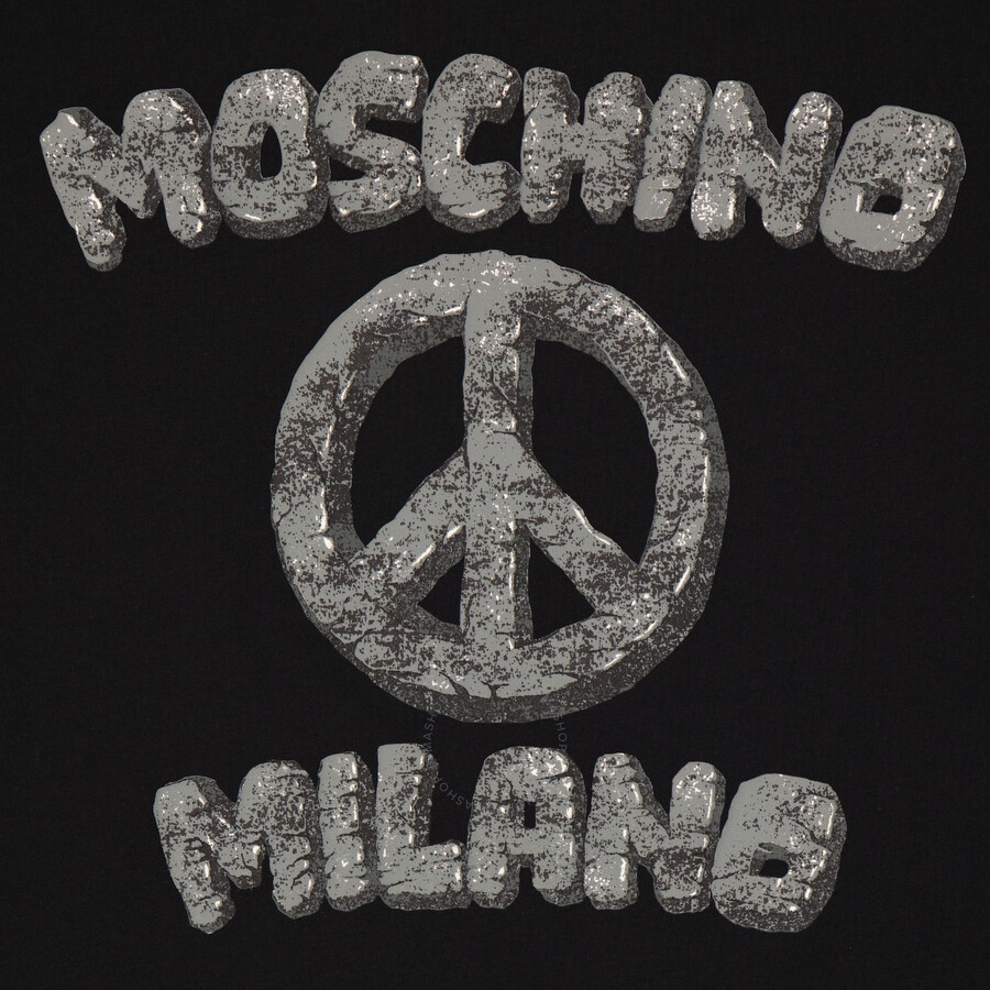 Moschino X The Flintstone Black Organic Cotton Logo Print T-Shirt - 7