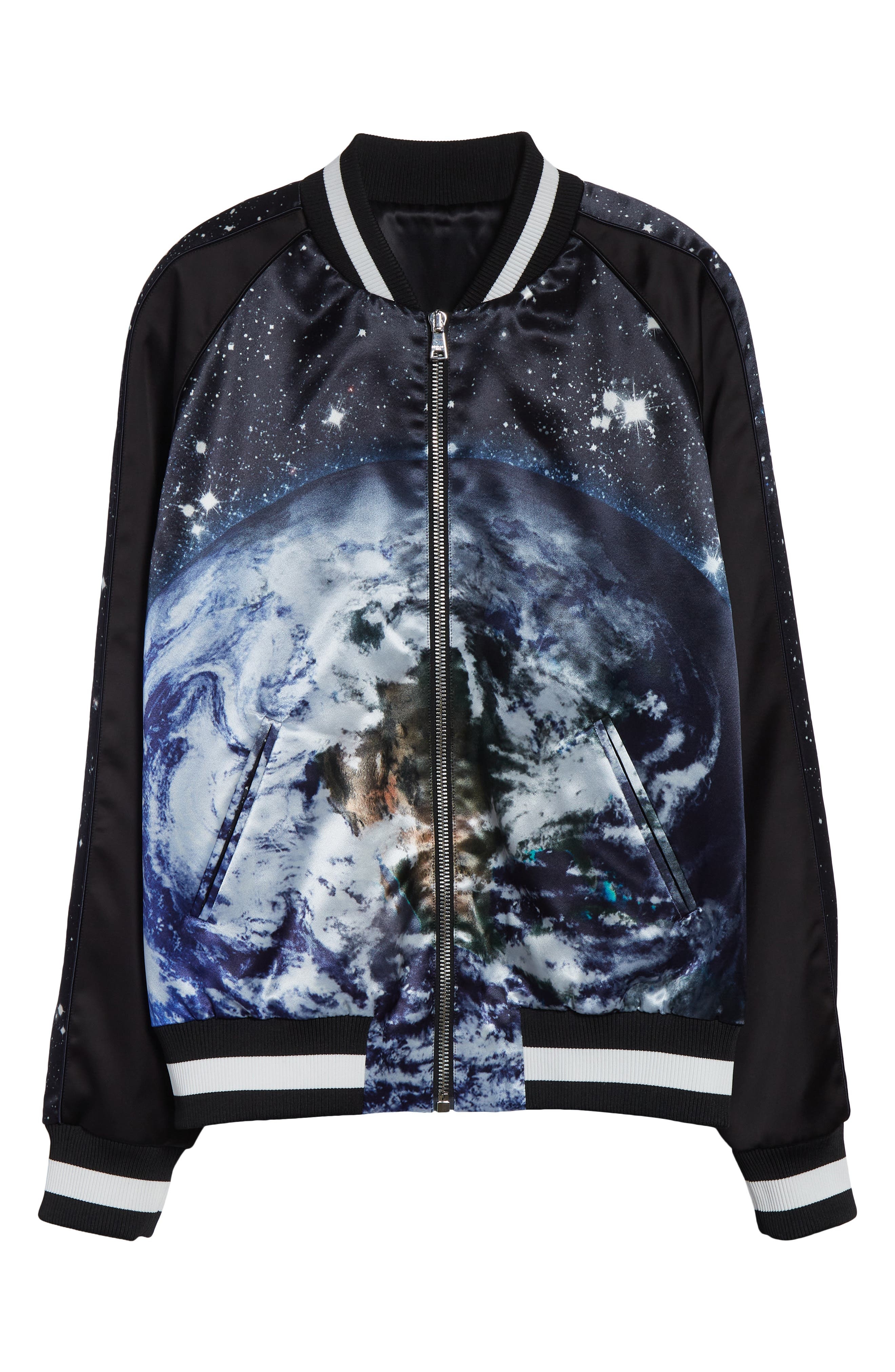 Balmain Earth & Stars Bomber Jacket in Black Multi at Nordstrom - 7