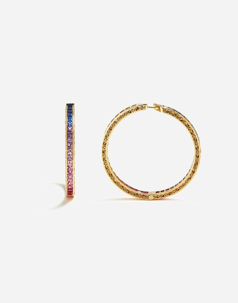 Dolce & Gabbana Multi-colored sapphire hoop earrings outlook