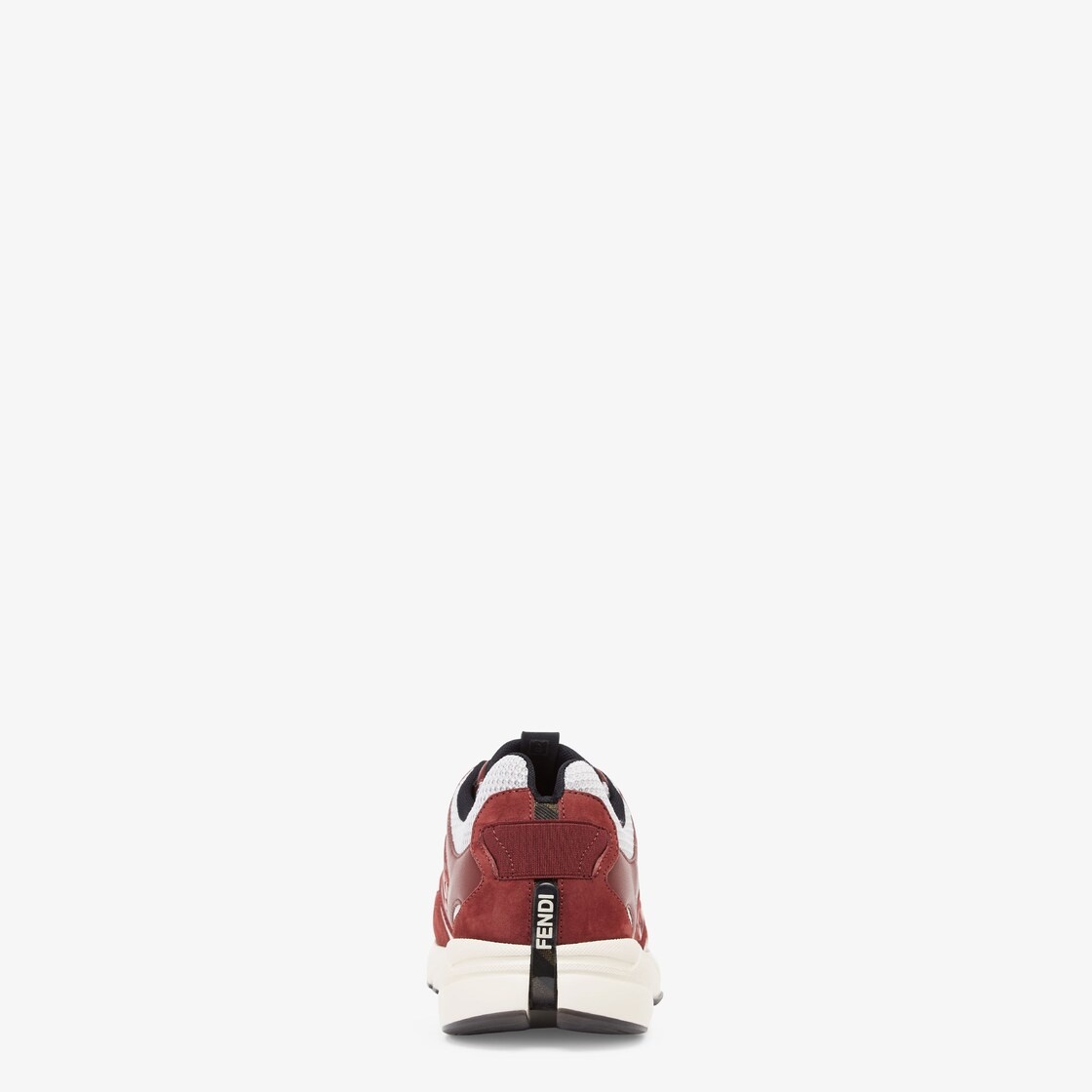 Burgundy nubuck leather low-tops - 3