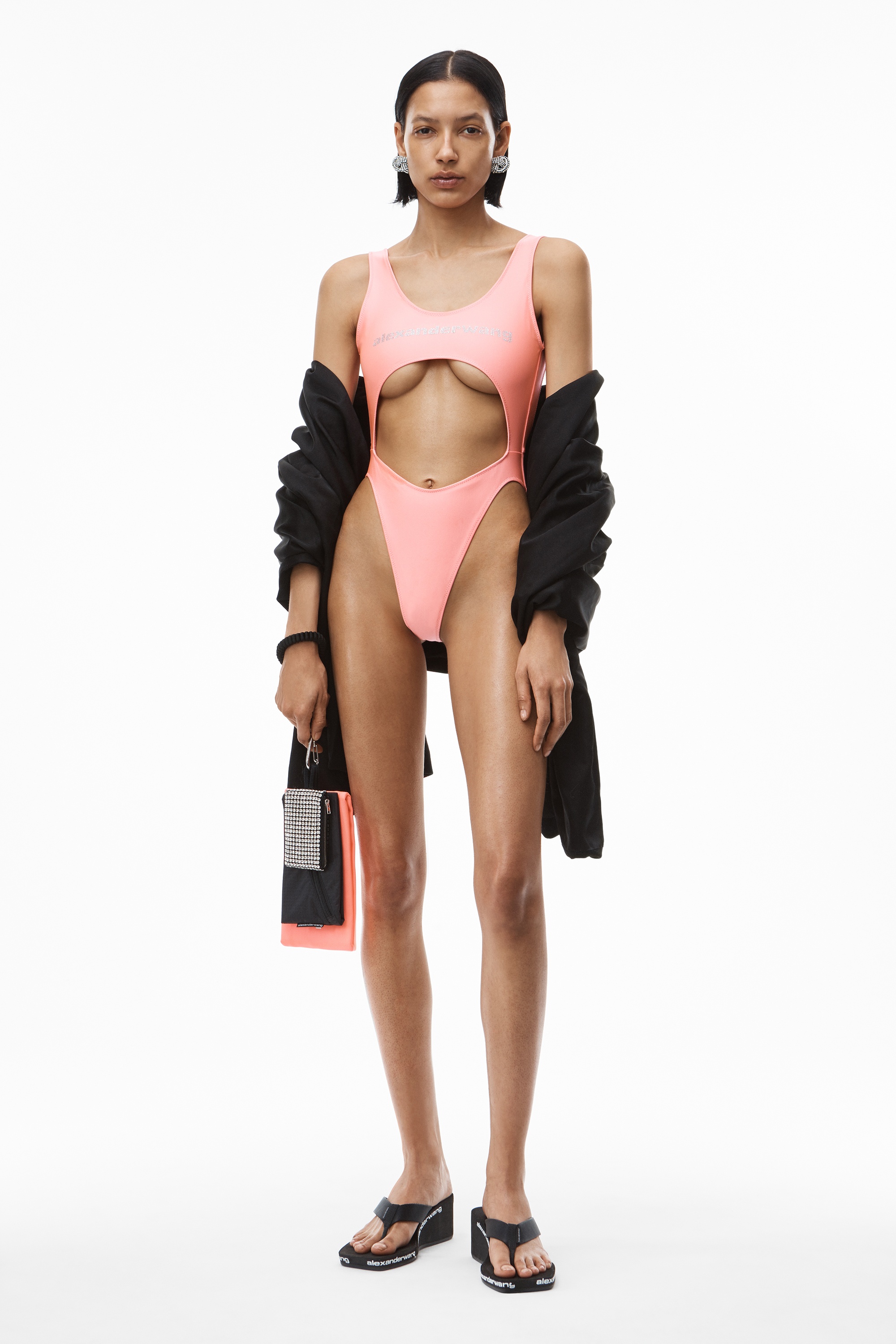 CRYSTAL LOGO SWIMSUIT IN ACTIVE STRETCH - 6