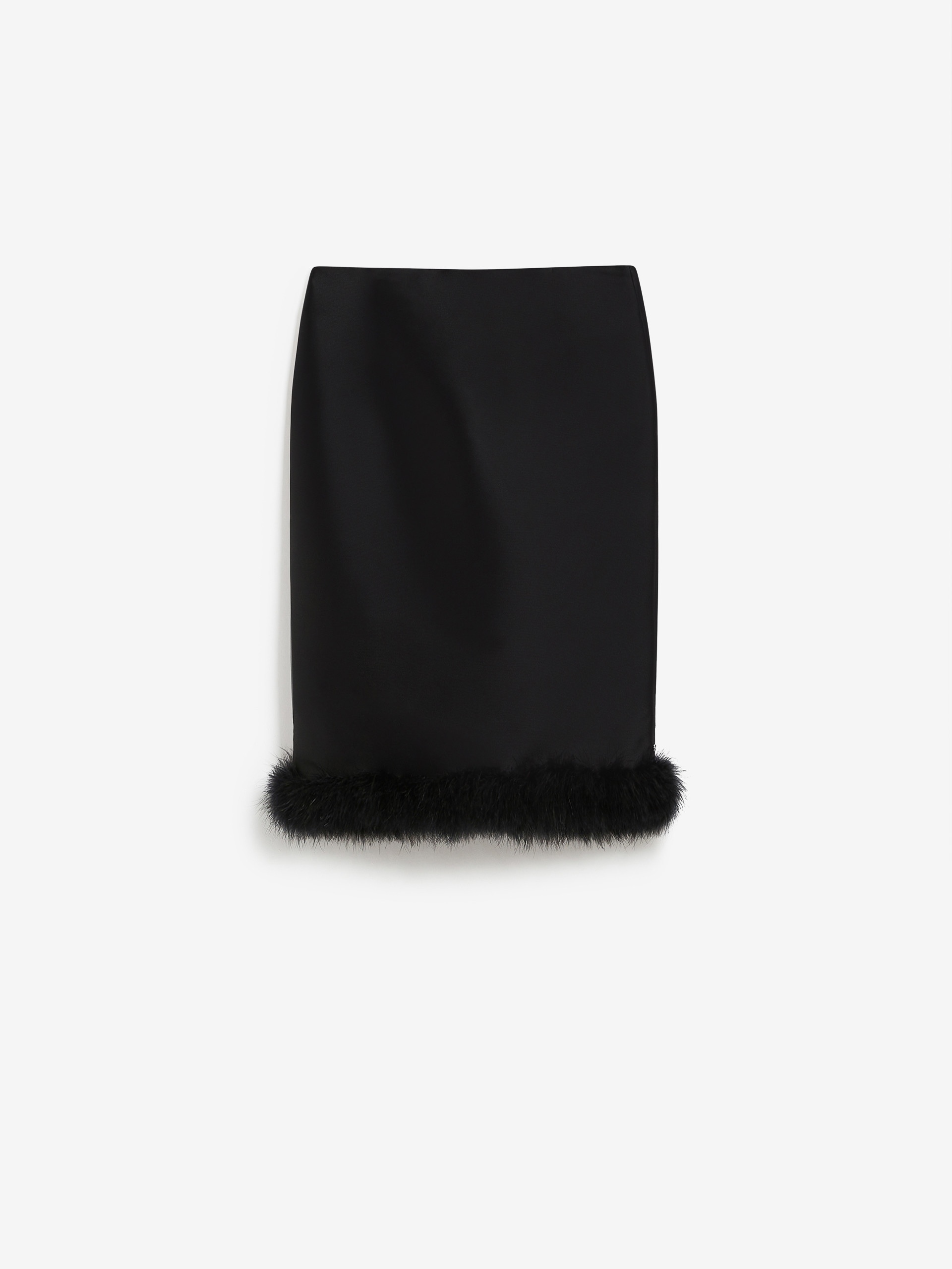 BACO Knee-length skirt with downy feather hem - 1