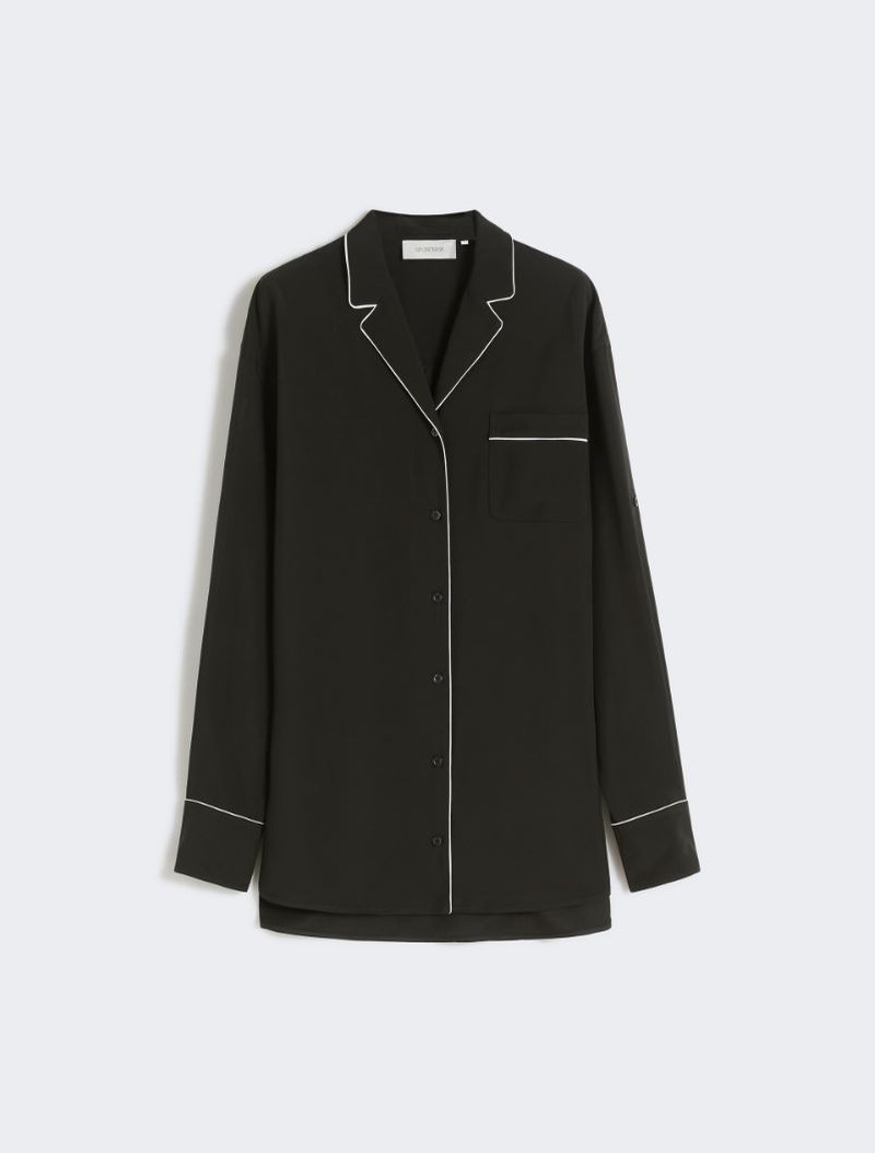 Satin overshirt - black 1