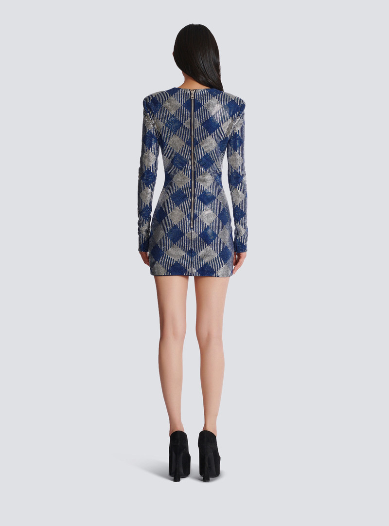 Gingham rhinestone dress 4