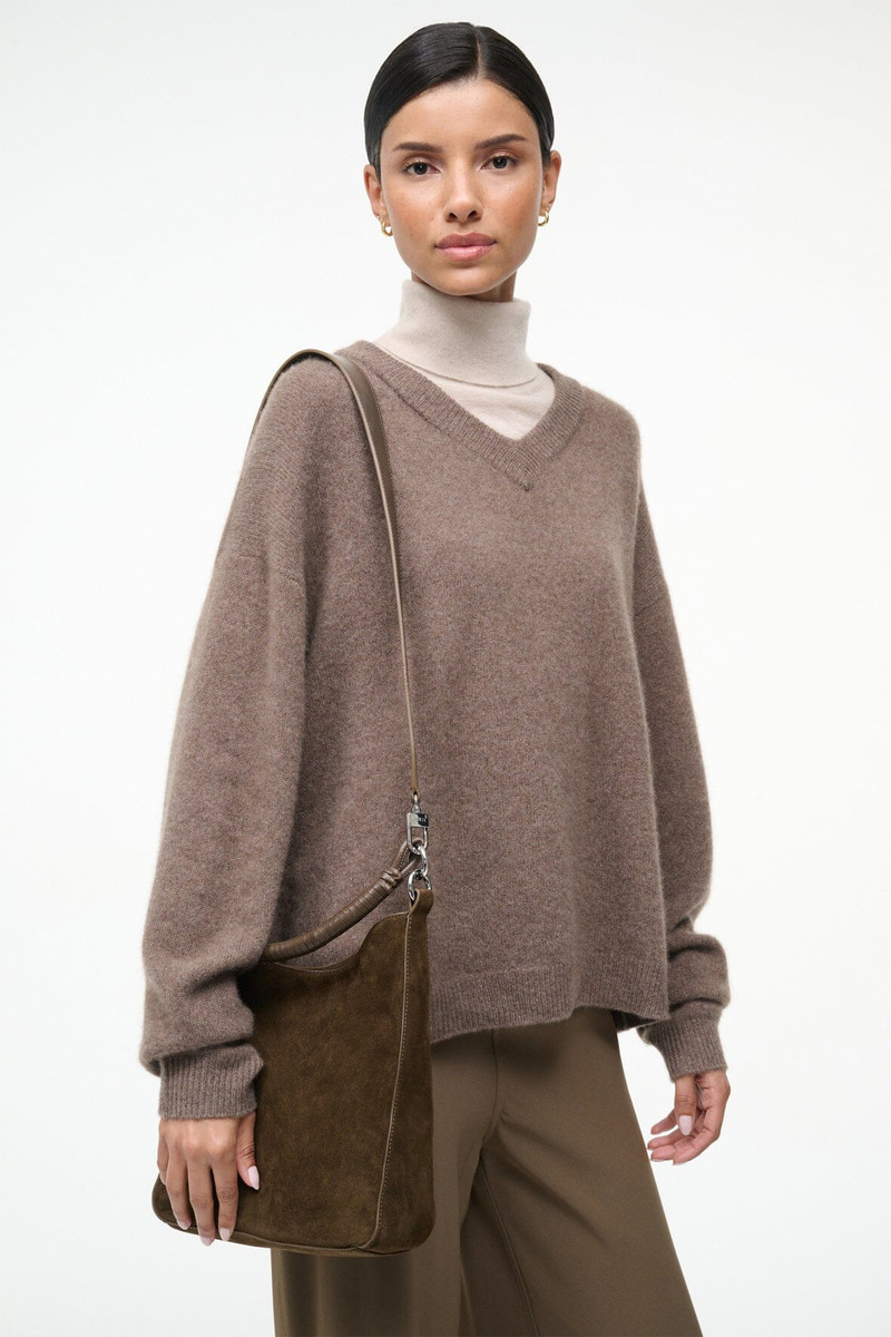 STAUD STAUD MEL SHOULDER BAG TRUFFLE SUEDE outlook