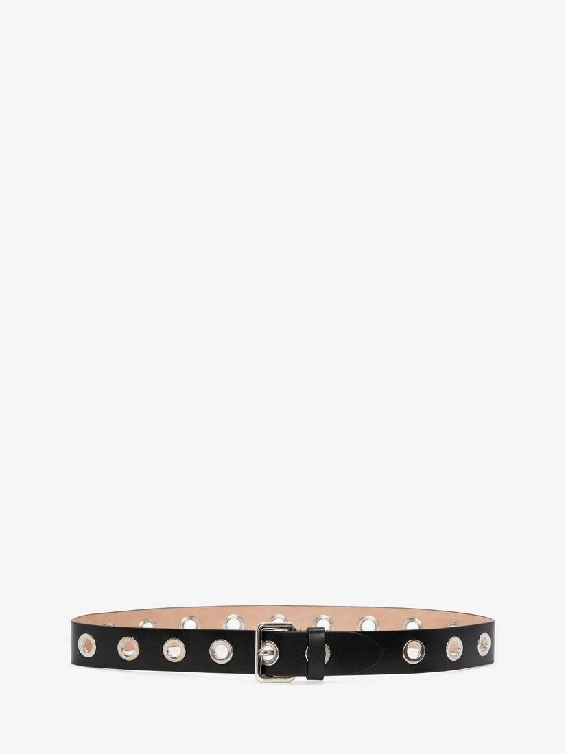 Men's Eyelets Belt in Black - 1