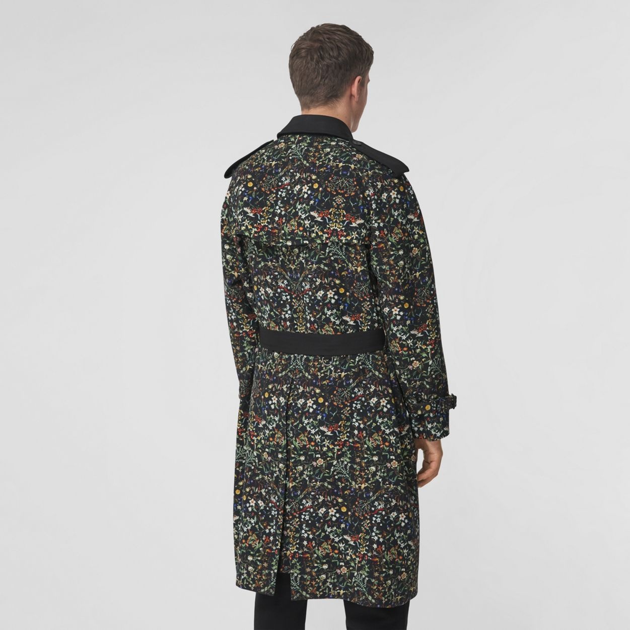 Floral Print Wool Trench Coat - 4