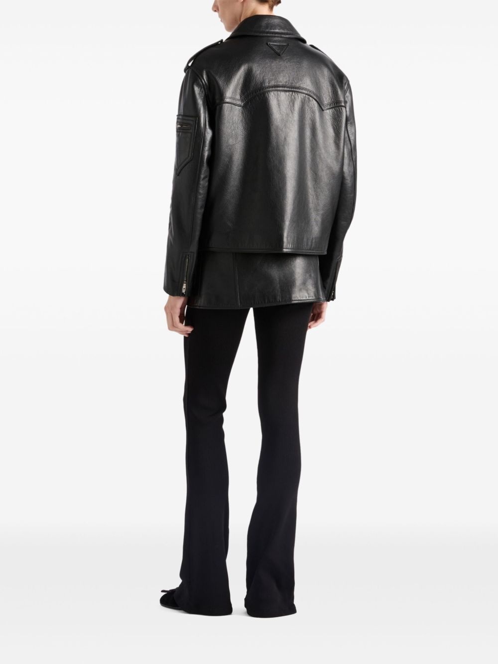 leather biker jacket - 3