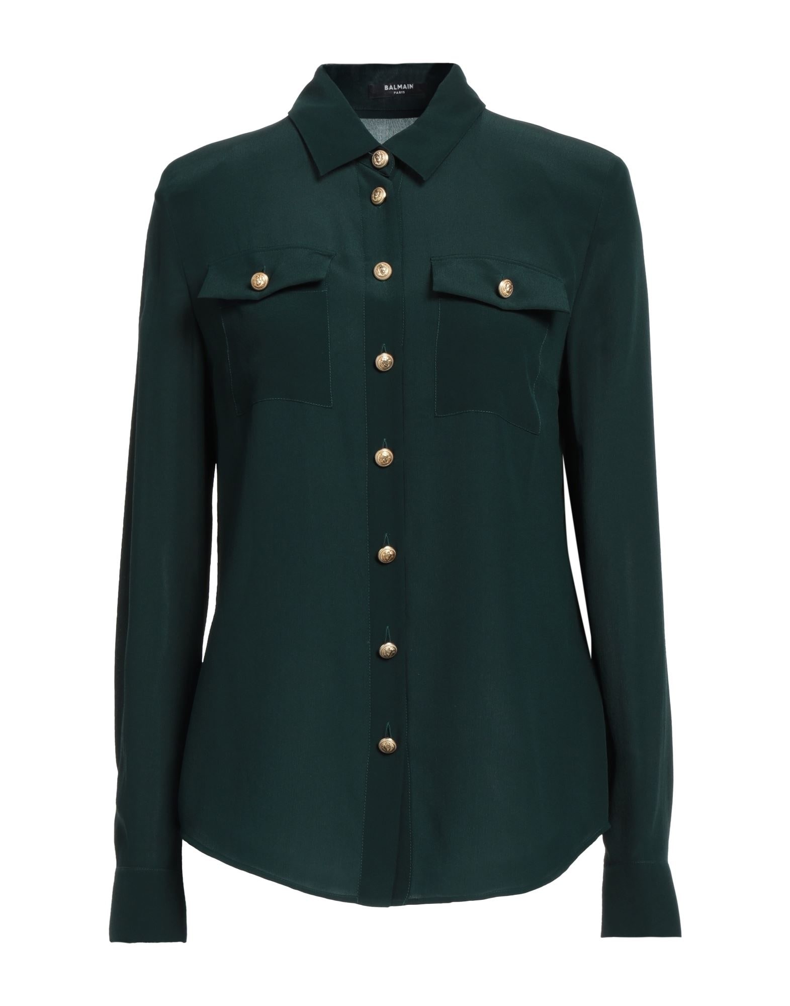 Dark green Women's Silk Shirts & Blouses - 1