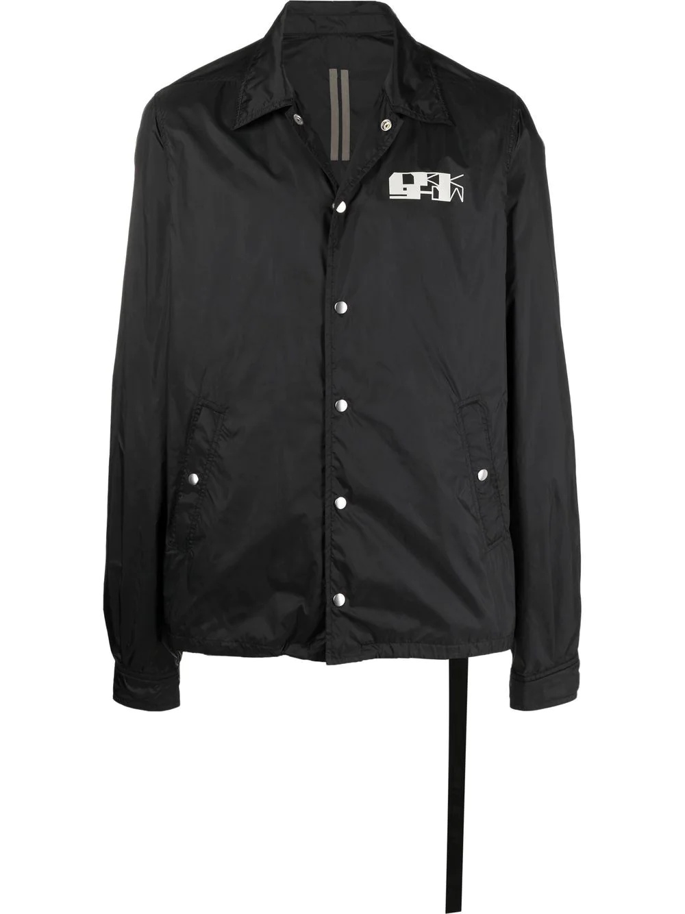 logo-print snap front jacket - 1