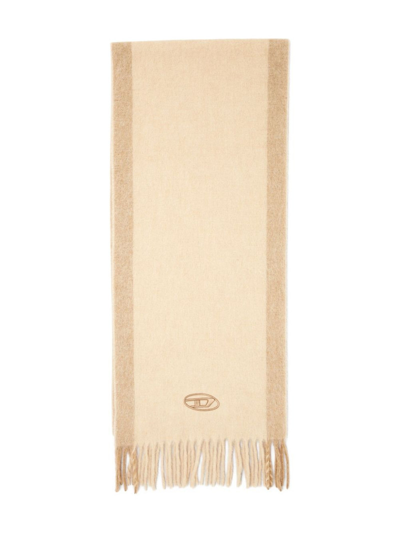 logo-embroidery fringed-edge scarf 1