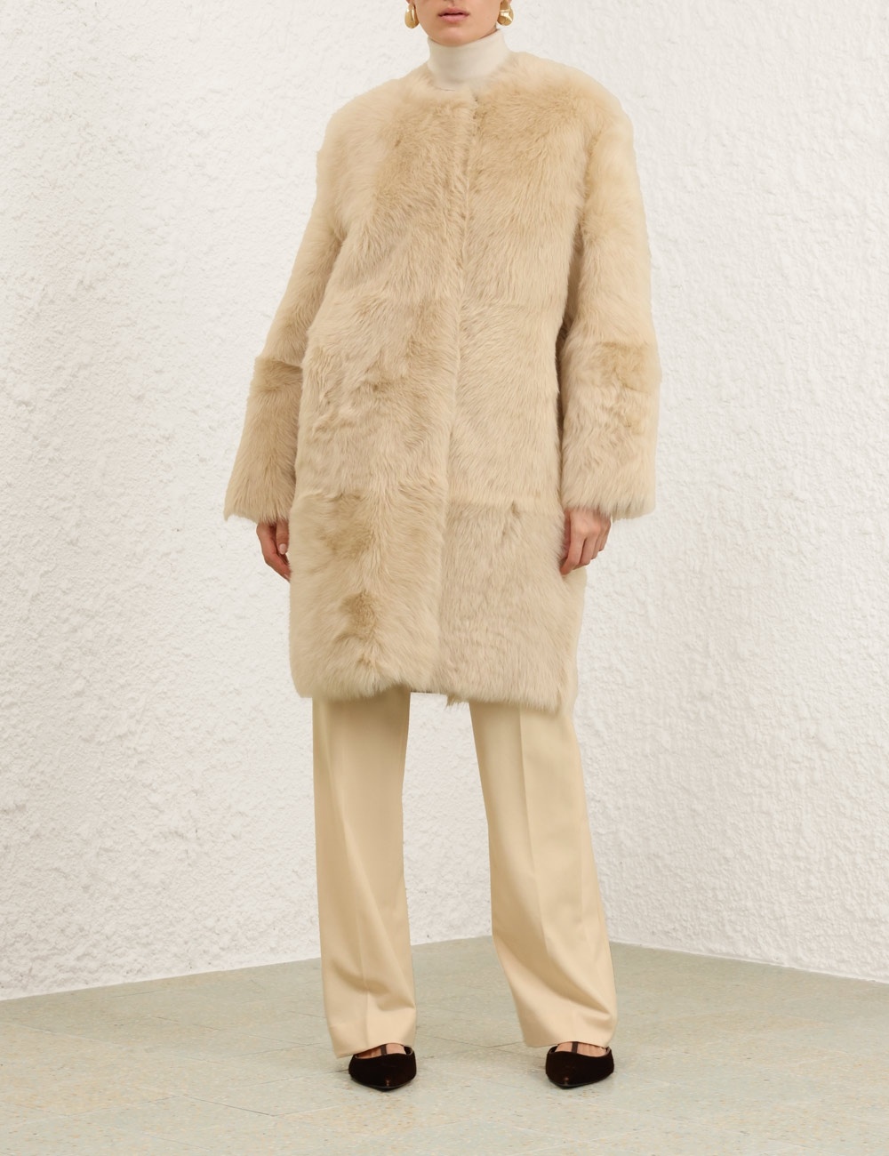 ILLUSTRATION SHEARLING COAT - 7
