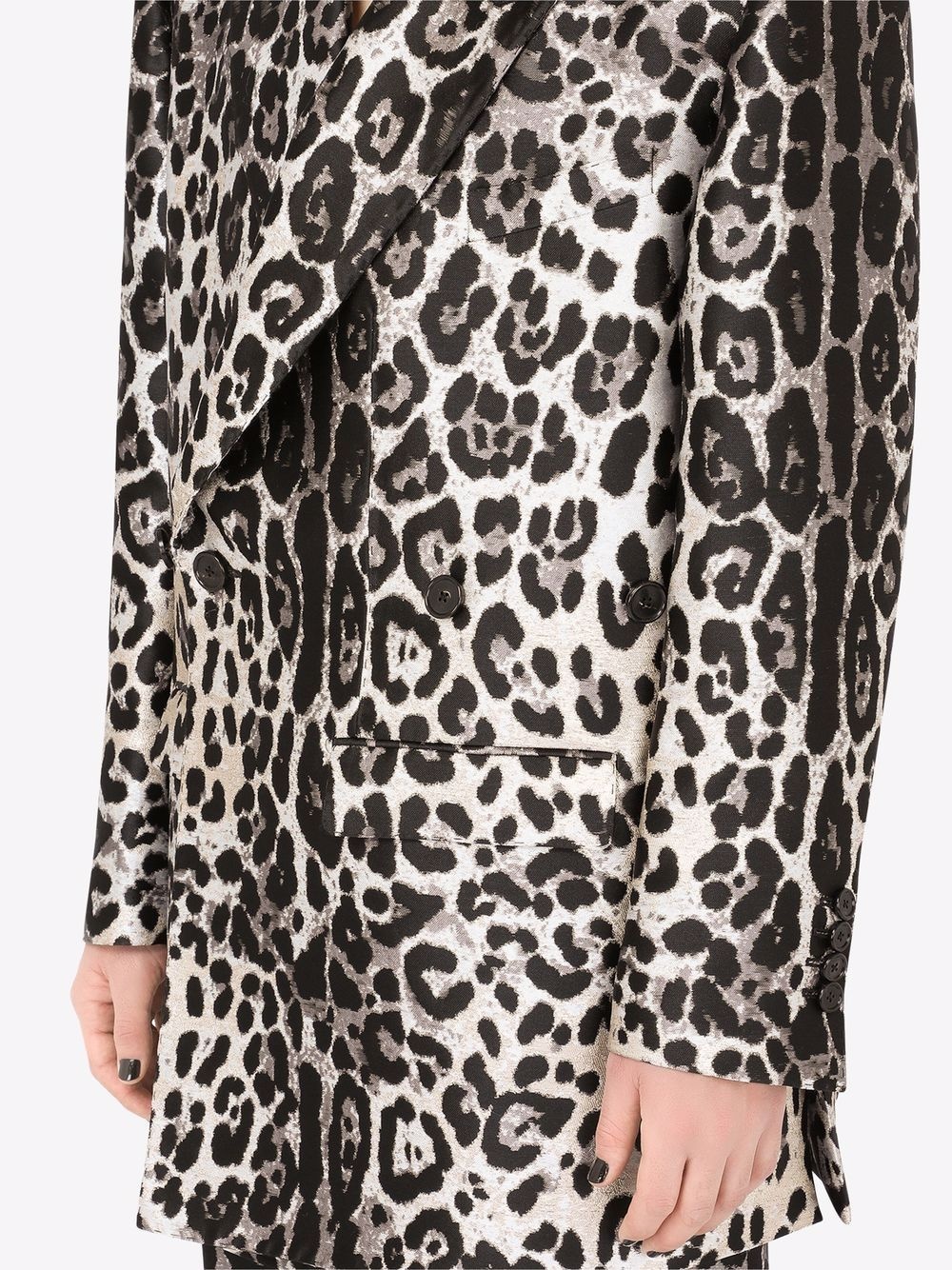 leopard-print boxy blazer - 5