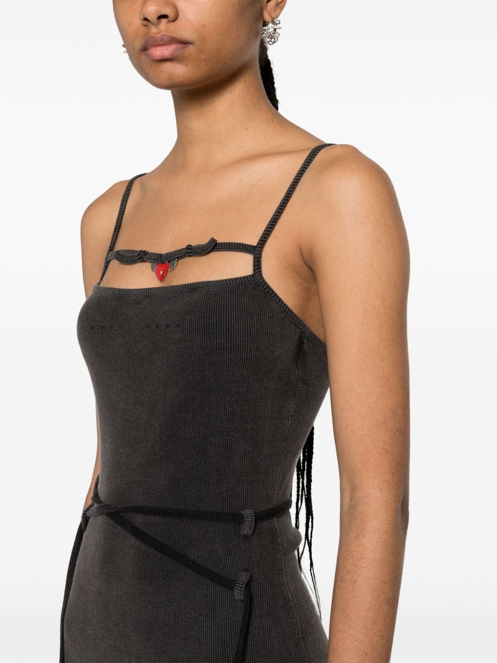 cut-out ribbed-knit dress - 5