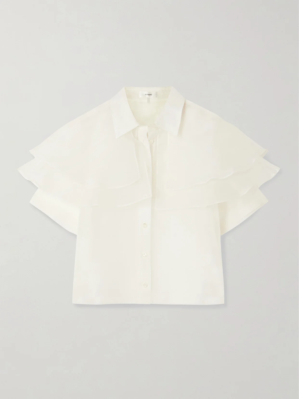 Cape-effect Layered Silk-organza Blouse - 1