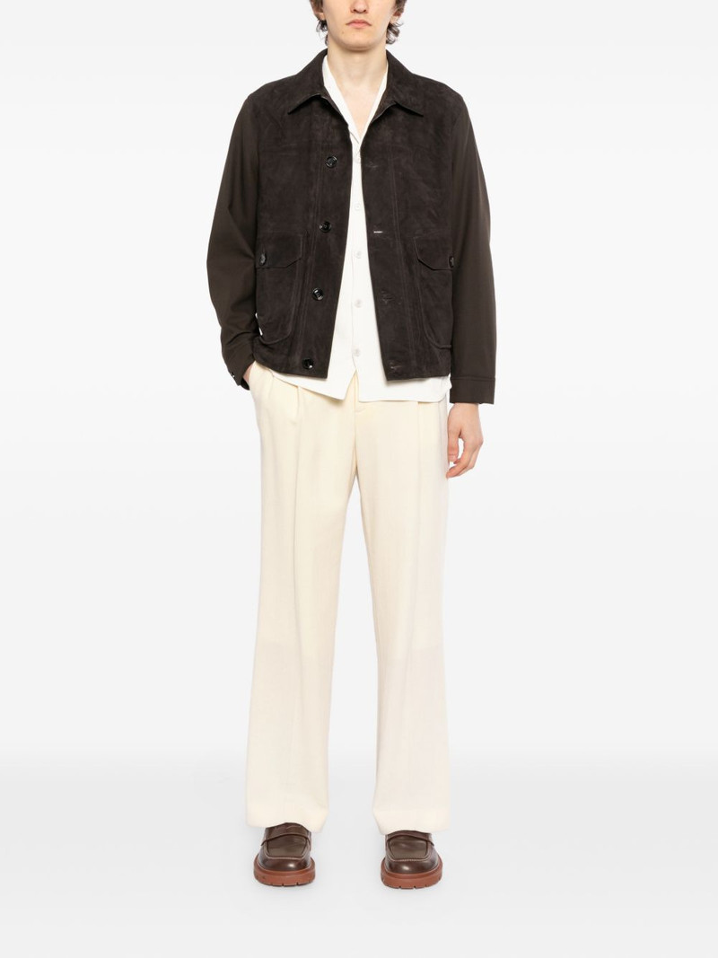 Brioni collared leather jacket outlook