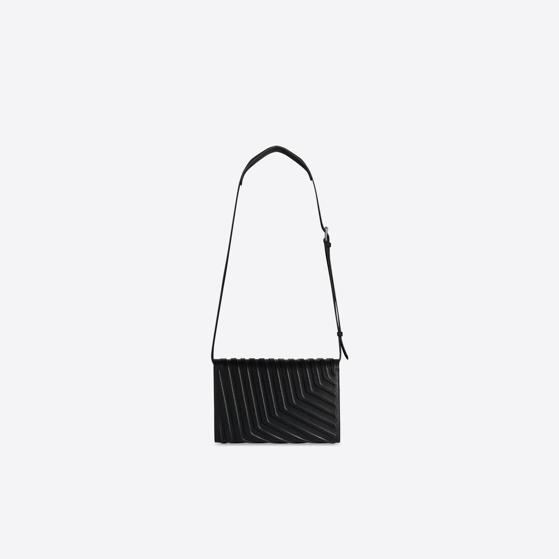 Men's Car Flap Bag With Strap in Black - 2