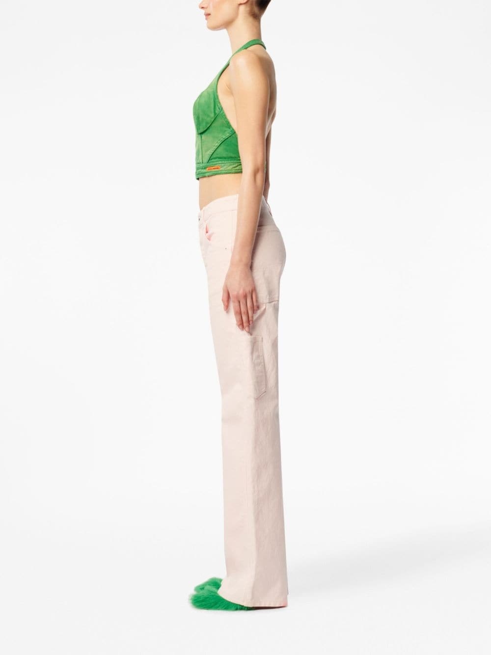 distressed cotton corset top - 3