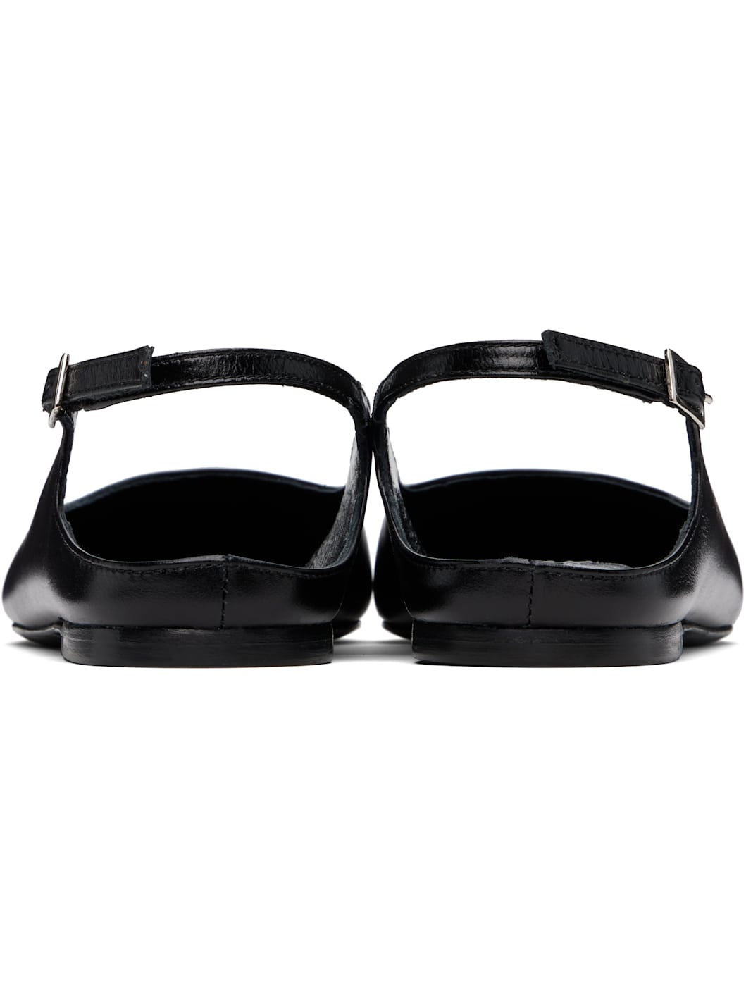 Black Koyna Creased Calf Leather Ballerina Flats - 2