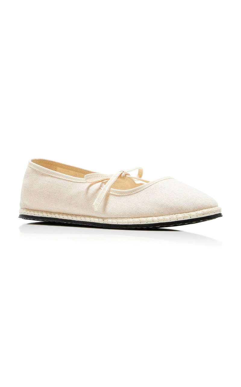 ViBi Venezia Exclusive Brigitte Linen Mary Jane Flats neutral outlook