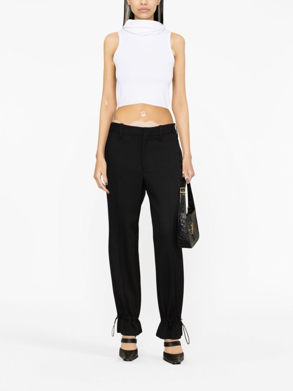 hooded knitted crop top - 3