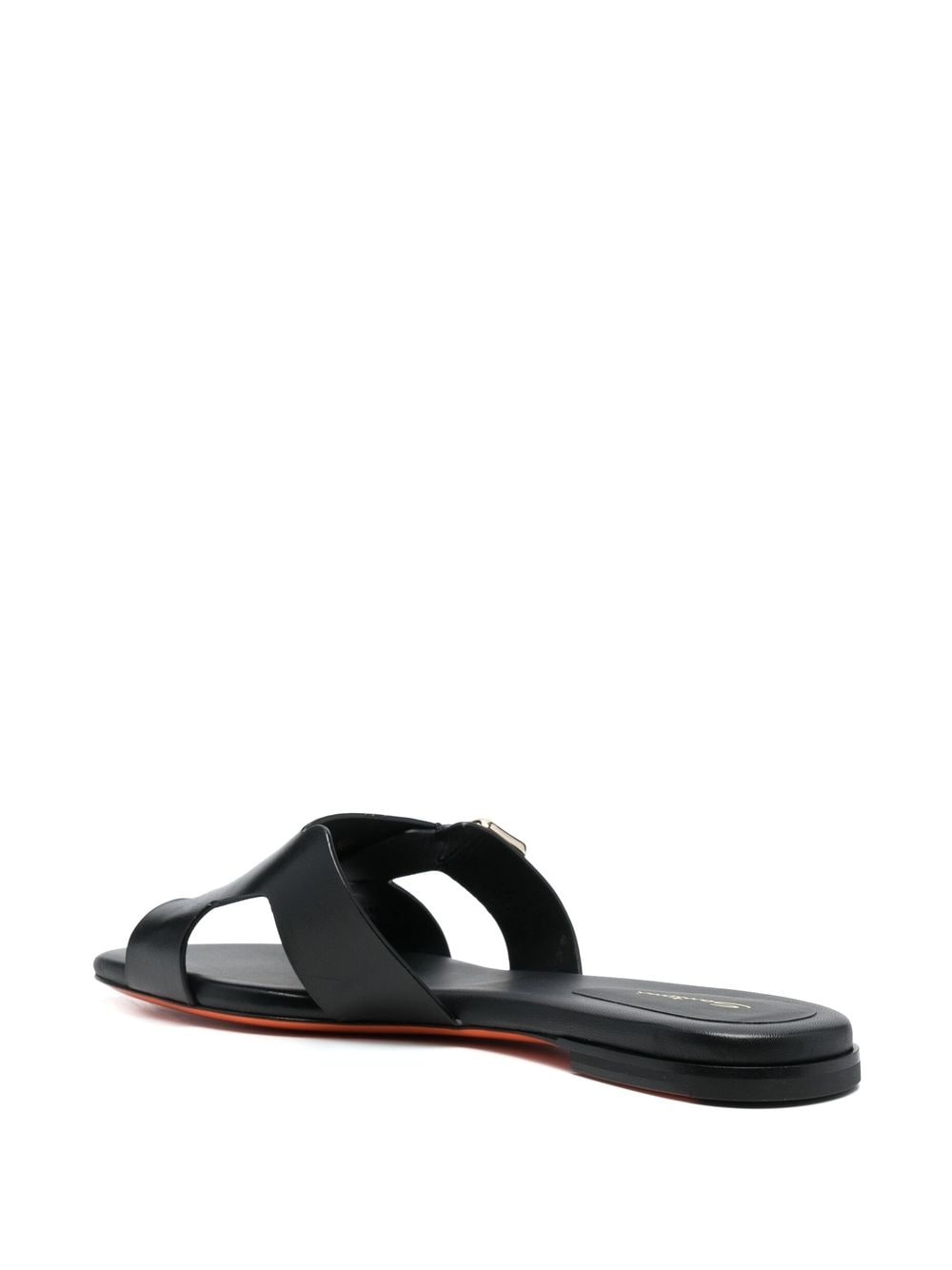 double-strap flat leather sandals - 3