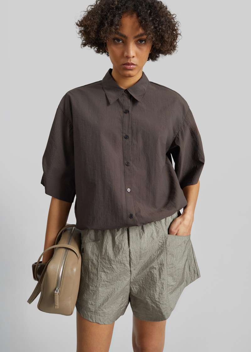 Comporta Drawstring Shirt - Brown 5