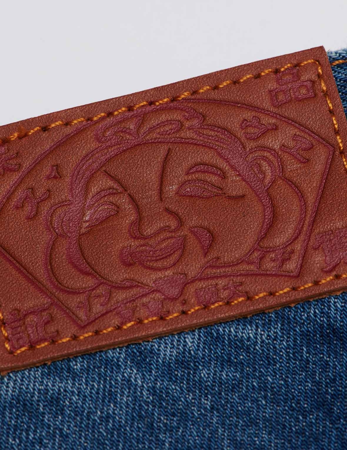 KAMON AND SEAGULL EMBROIDERED RELAX-CUT DENIM JEANS - 11