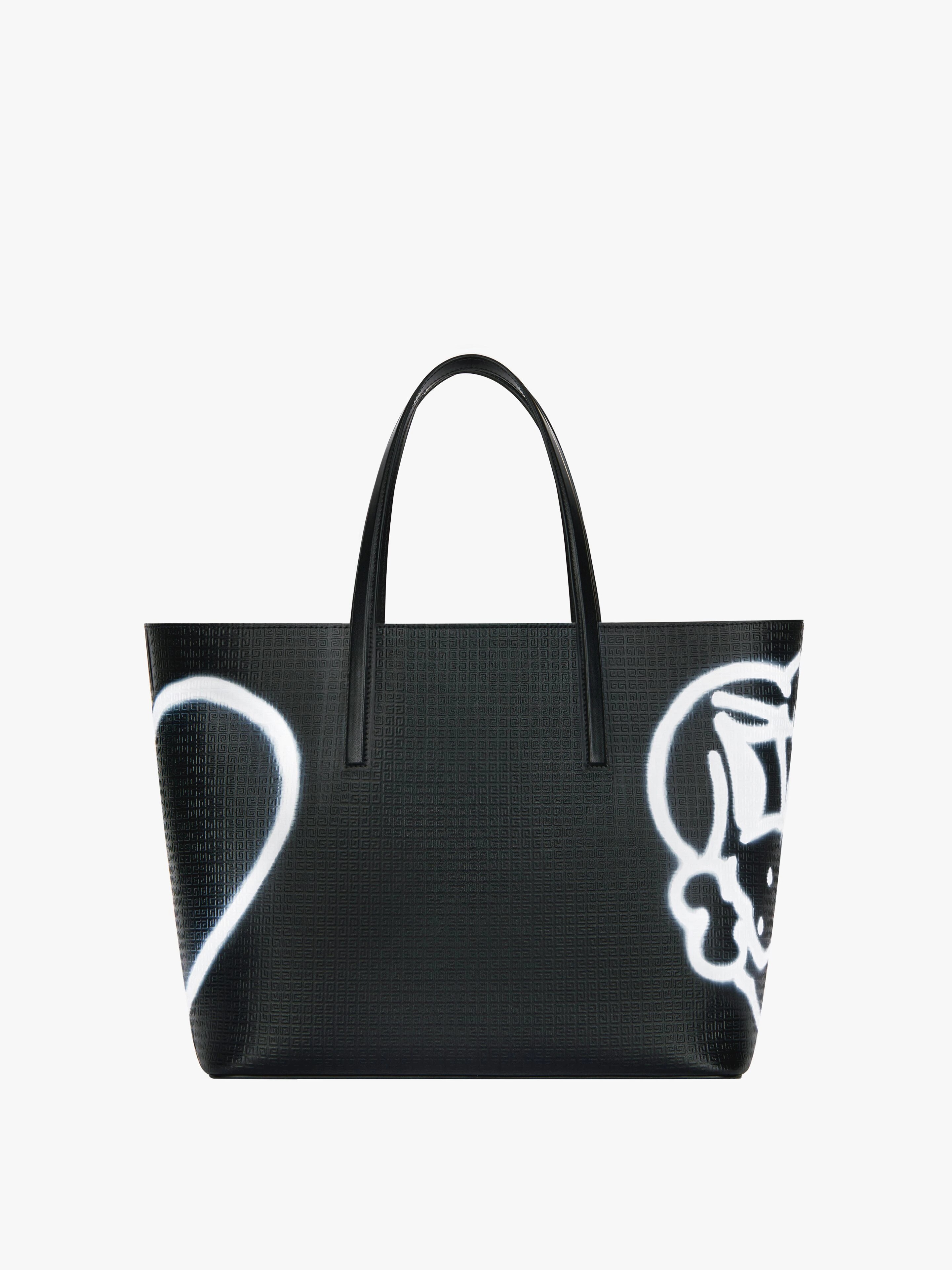 WING SHOPPING BAG IN 4G LEATHER WITH TAG EFFECT PRINTS - 1