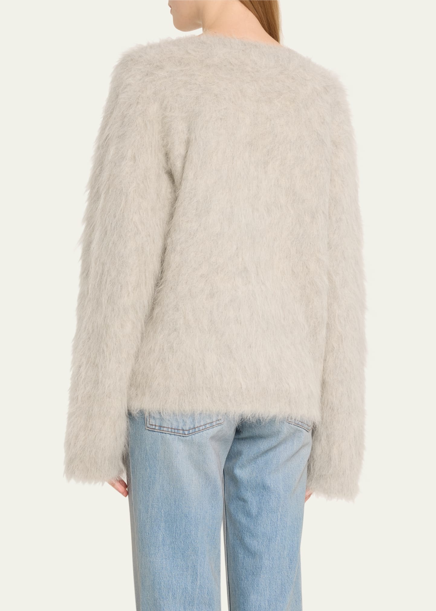 Fuzzy Petite Boxy Alpaca-Blend Sweater - 3