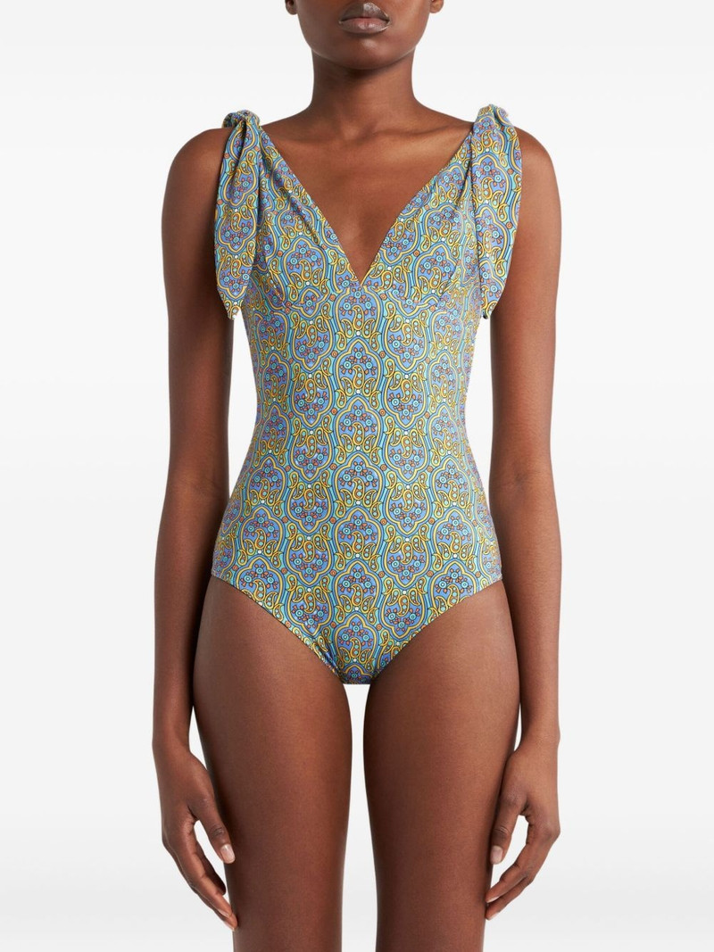 Etro printed tie-shoulder swimsuit outlook