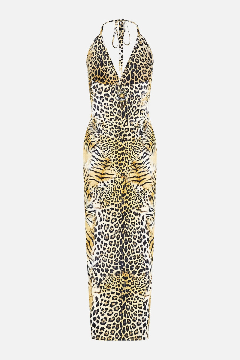 CAMILLA V NECK GATHERED JERSEY DRESS - 00036054-JAGUAR | REVERSIBLE