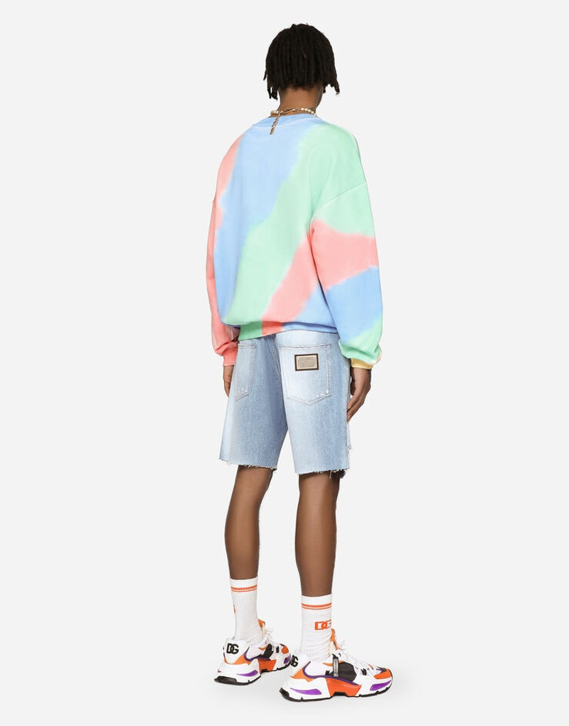 Dolce & Gabbana Light blue denim shorts with DG patch outlook