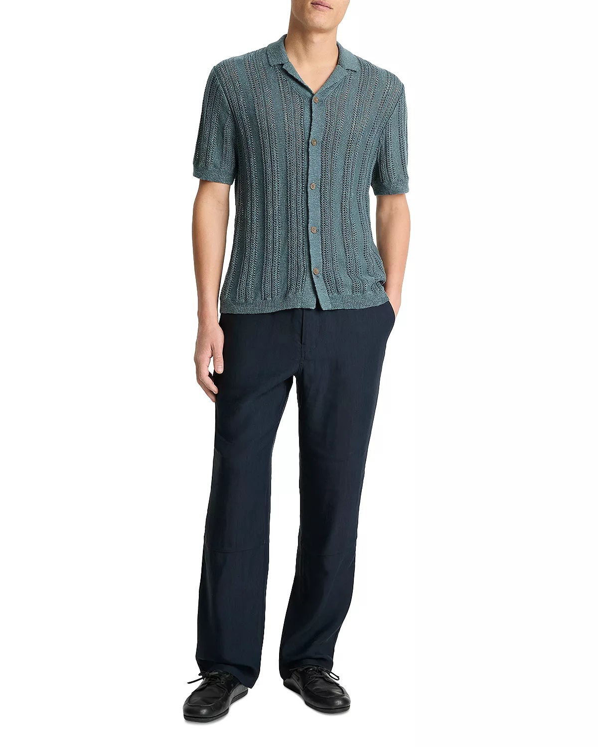 Regular Fit Short Sleeve Knit Cabana Shirt - 2