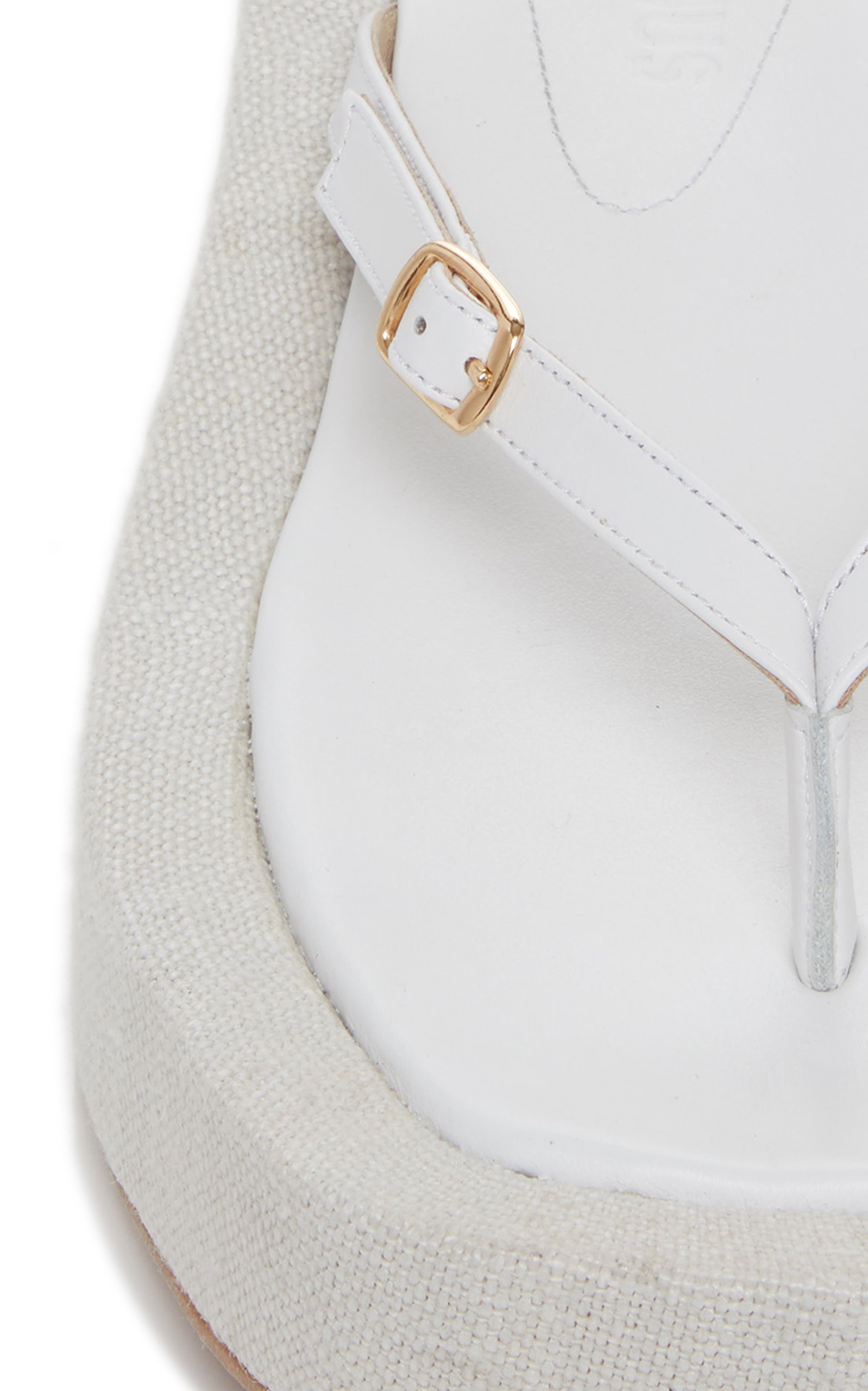 Les Tatanes Lin Leather Platform Sandals white - 7