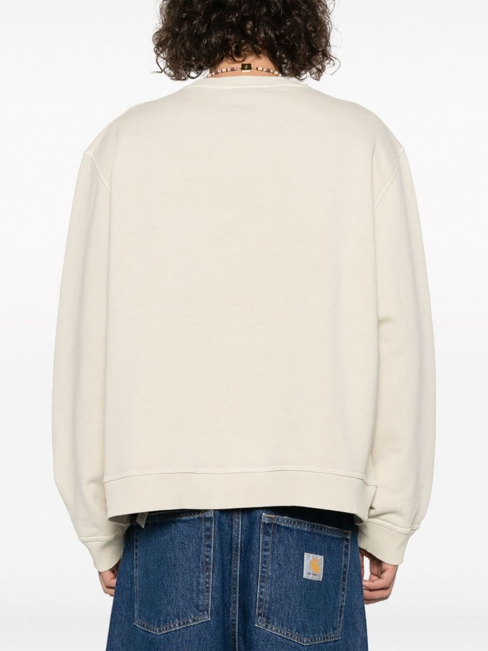 logo-embroidered cotton sweatshirt - 5