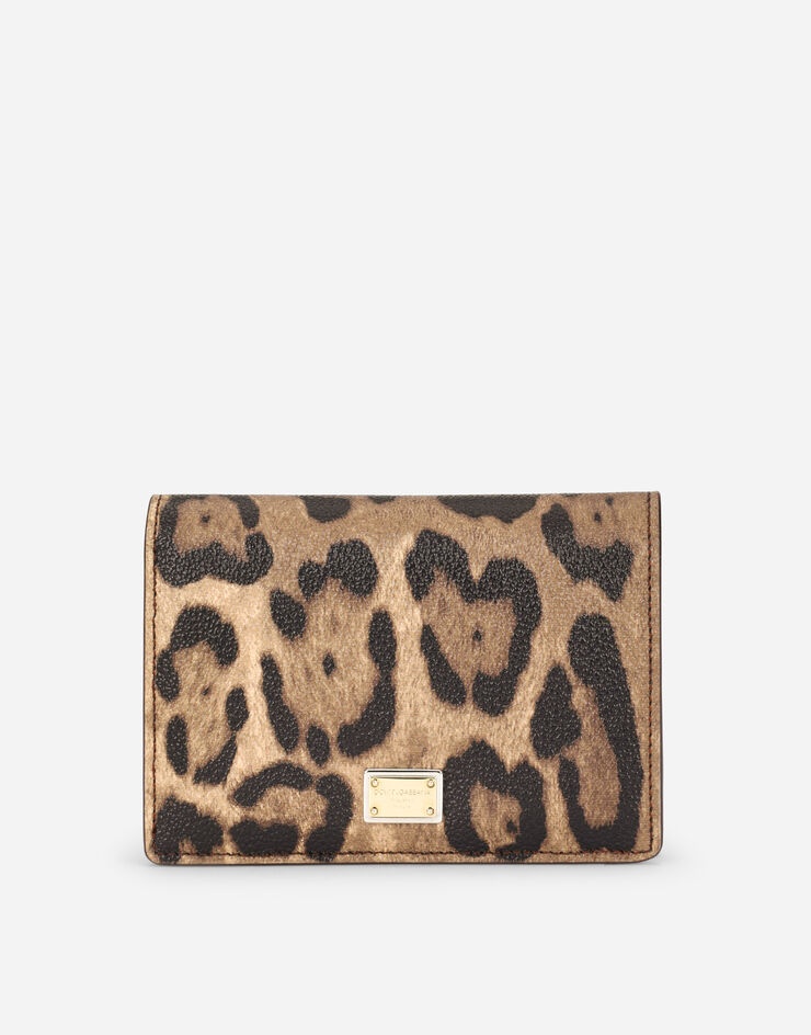 Leopard-print Crespo zip-around wallet with branded plate - 1