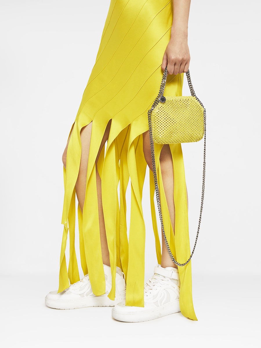 Falabella Crystal Mesh Mini Tote Bag in Yellow - 5