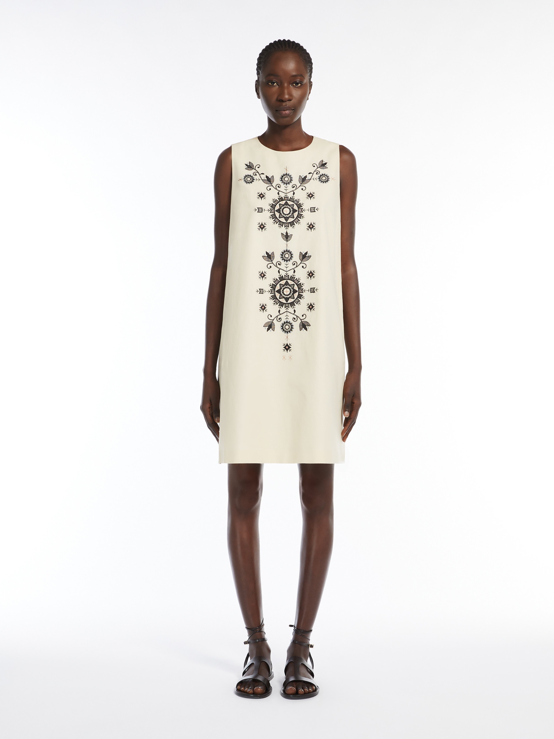 DONALD Cotton and linen canvas dress - 3