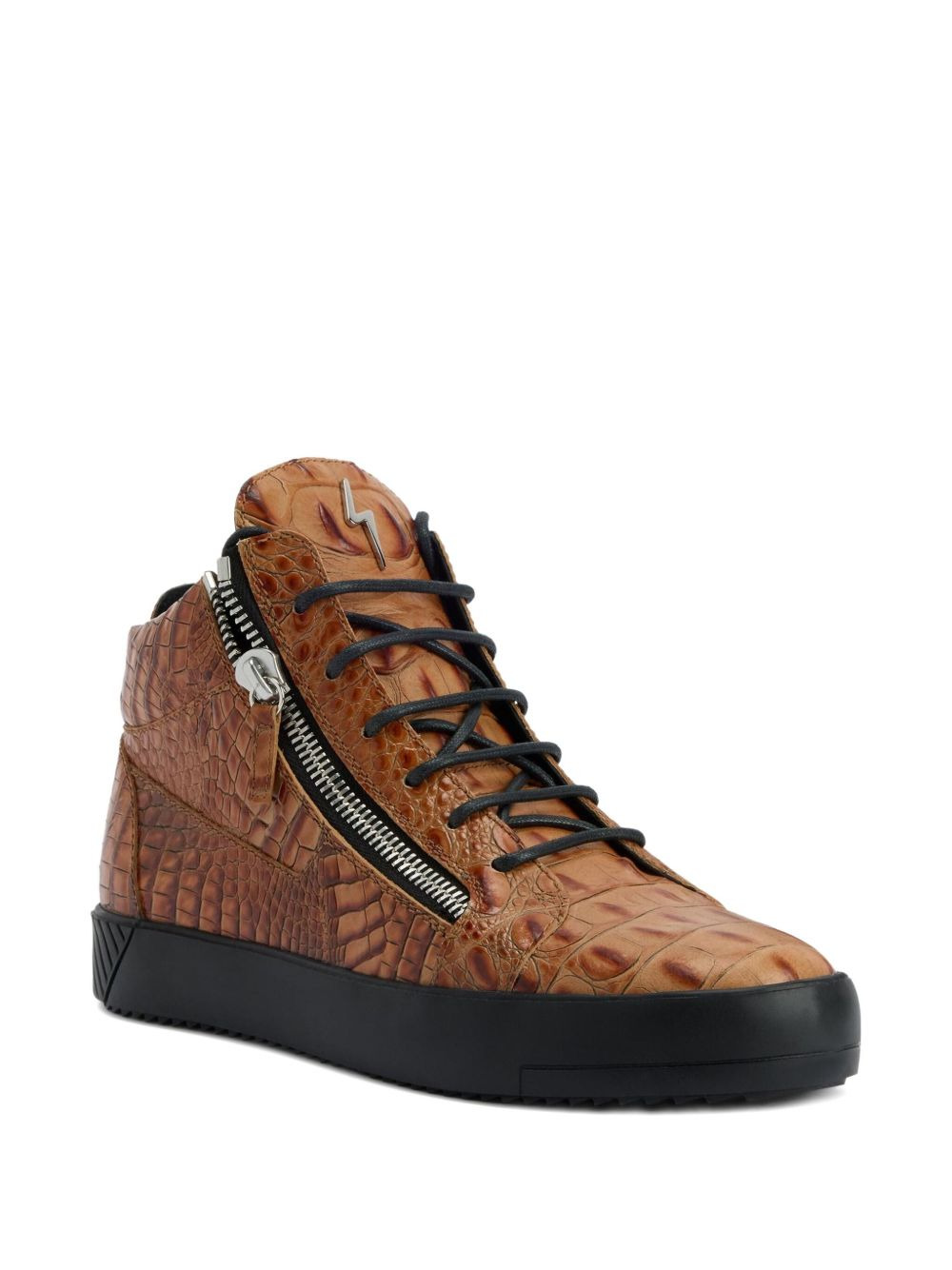 Kriss crocodile-effect zip-up trainers - 2