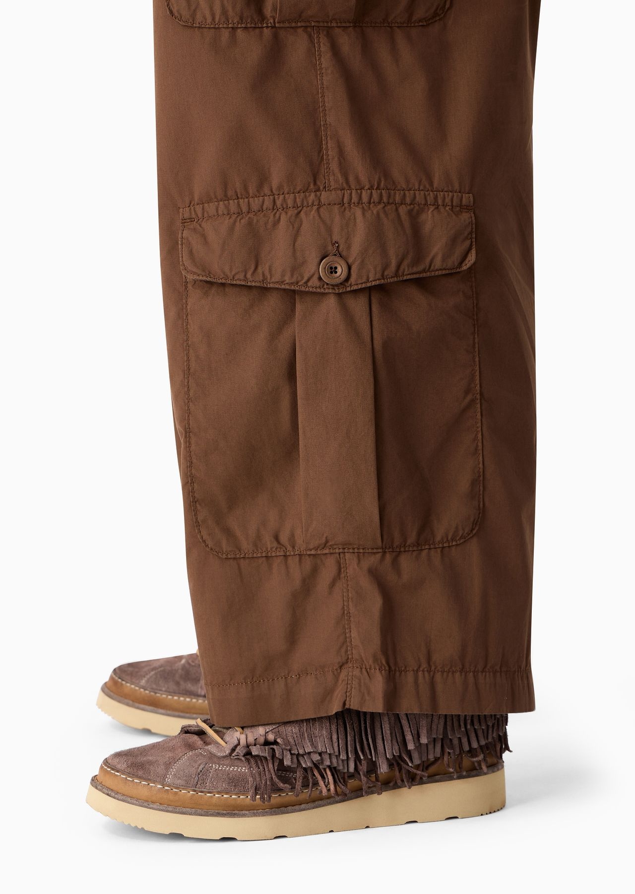 Emporio Armani Sustainability Values Capsule Collection garment-dyed organic poplin cargo trousers - 5