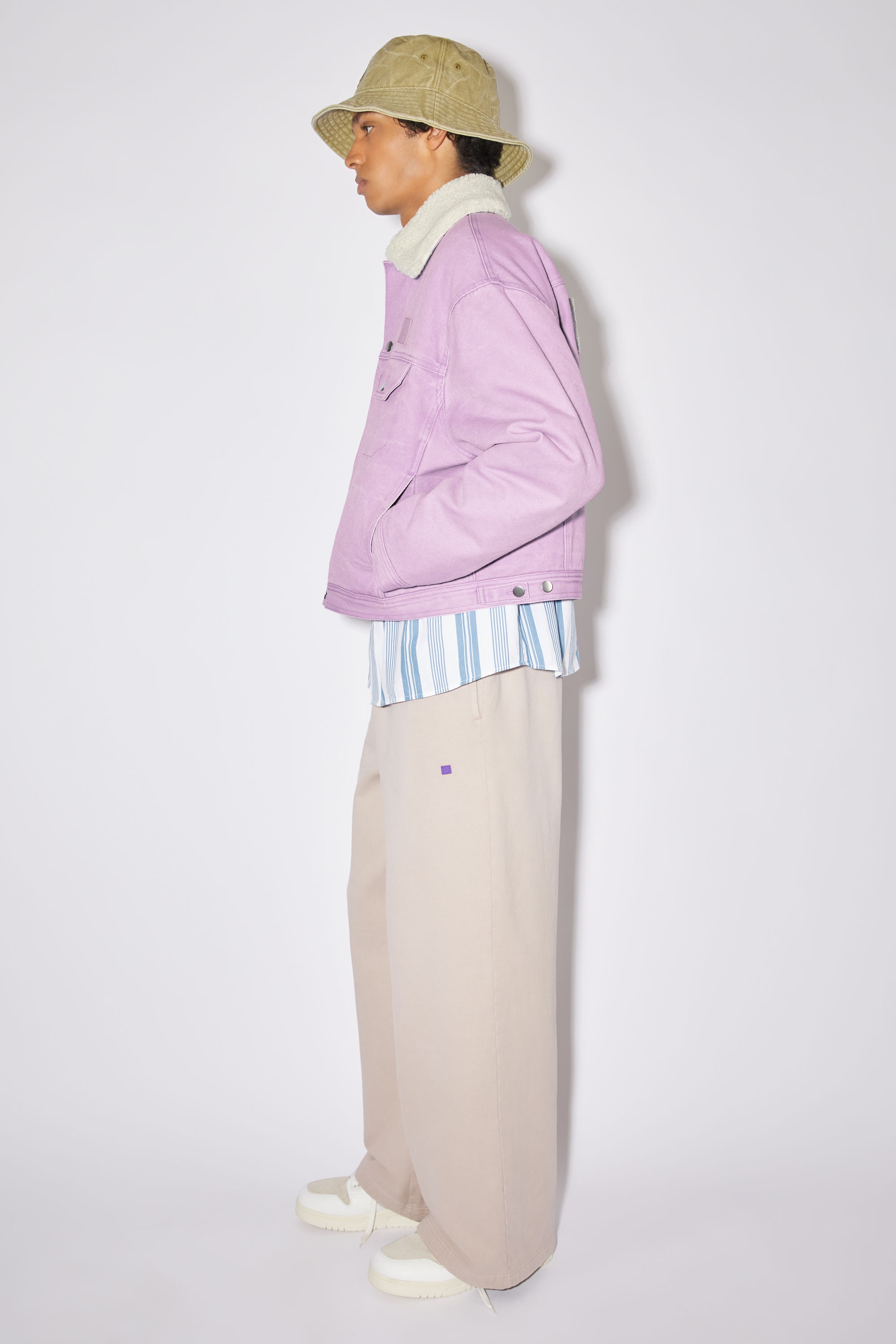 Face logo canvas jacket - Smoky Purple - 4