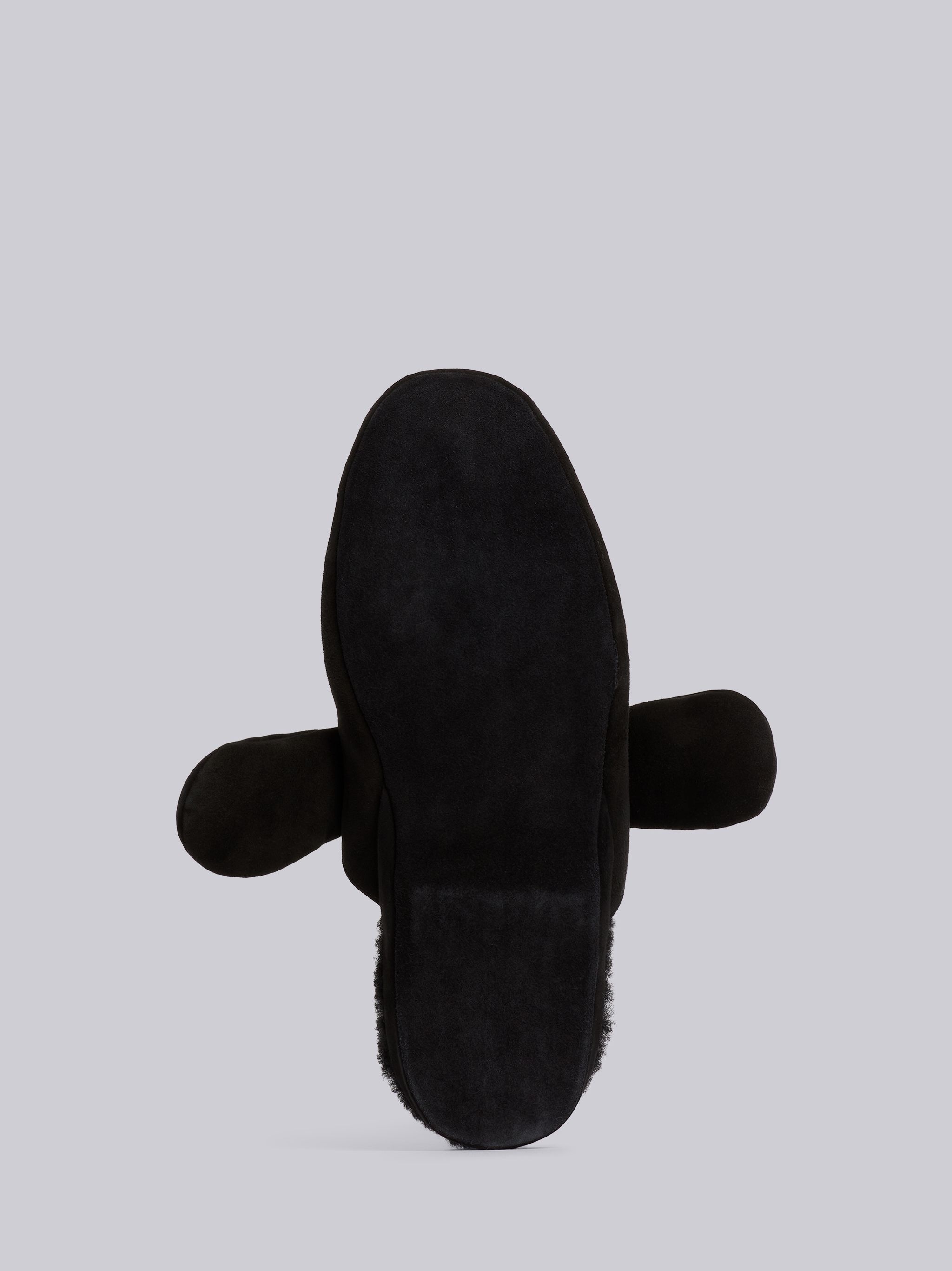 Black Shearling and Suede Hector Slipper - 5