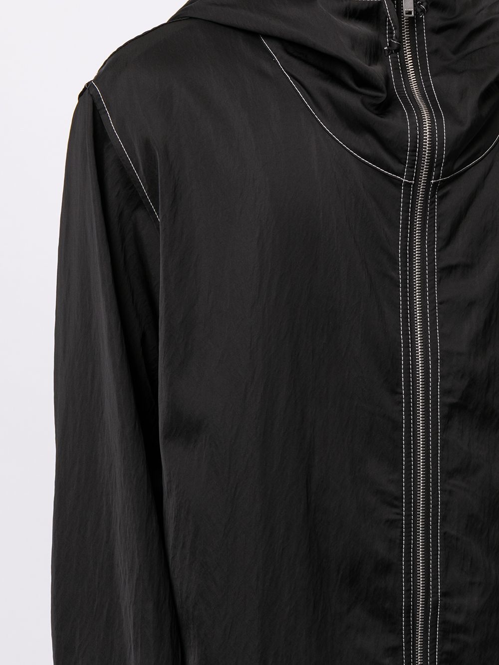 high-neck zip-up hooded jacket - 5