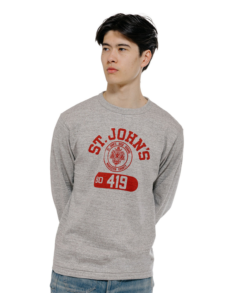 Warehouse & Co. Lot. 5906 Long Sleeve Crew Neck T-Shirt St. Johns Heather Gray outlook