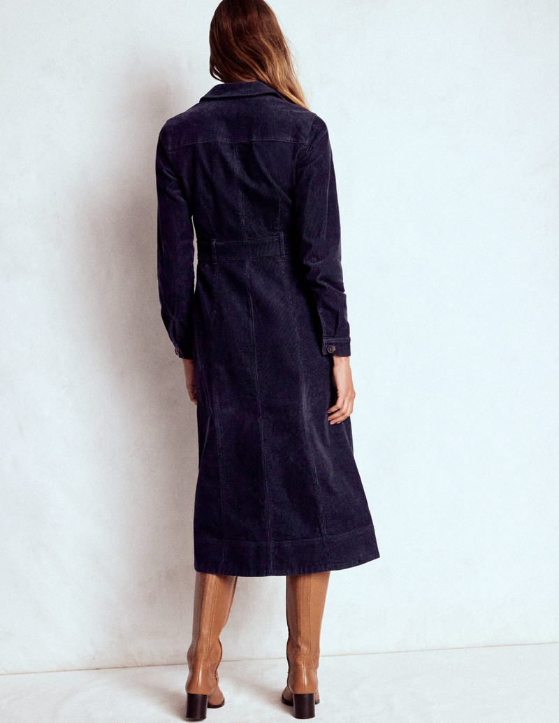 Amanda Cord Midi Dress-Navy 4